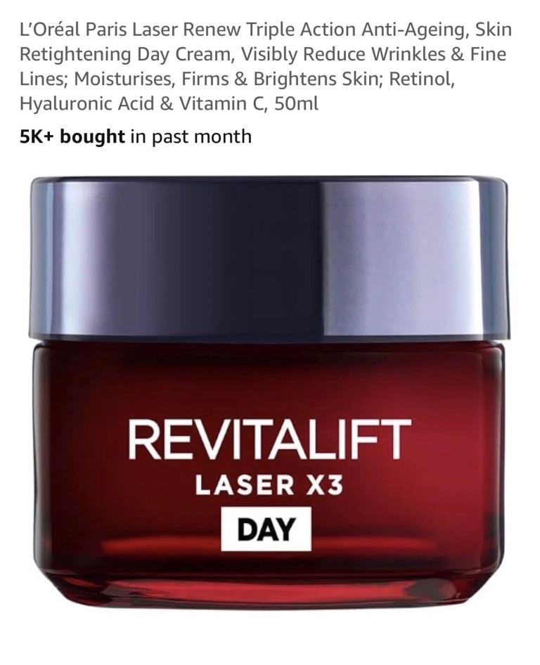 New | L’Oréal Paris Laser Renew Triple Action Anti-Aging Skin Retightening Day Cream 60g