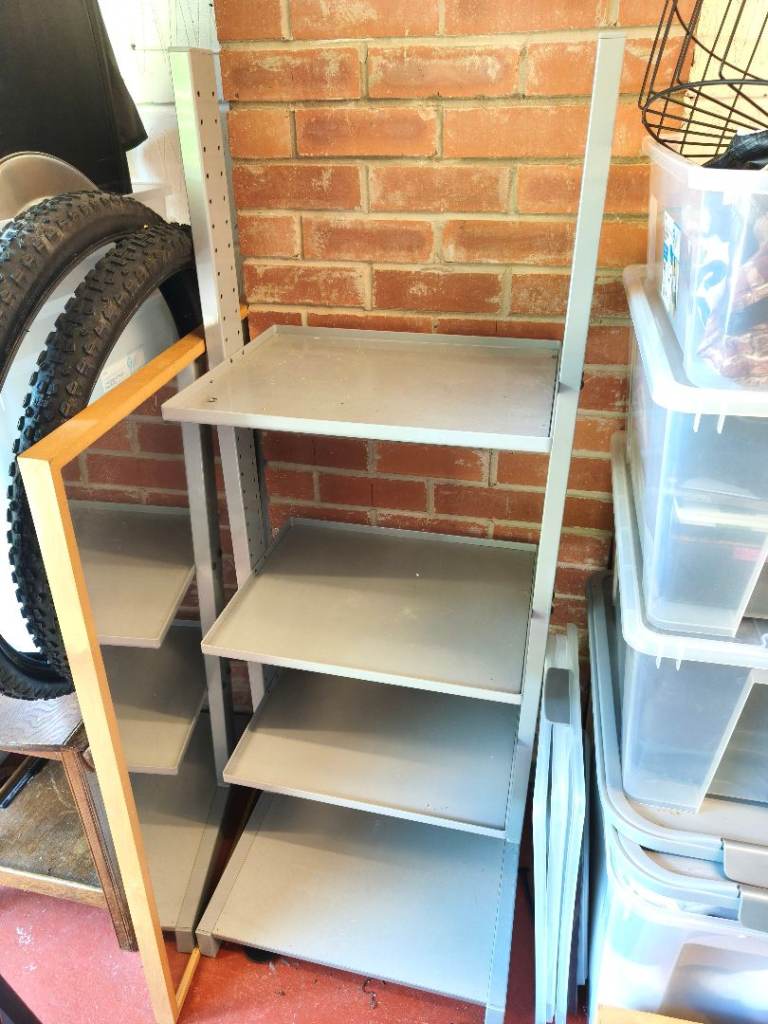 Grey Metal Shelving Unit - Good Condition