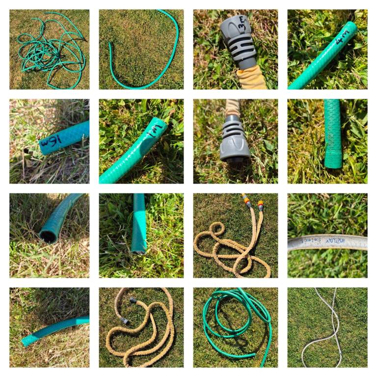 Various lengths of hose pipes in used condition - prices in advert, but from £1