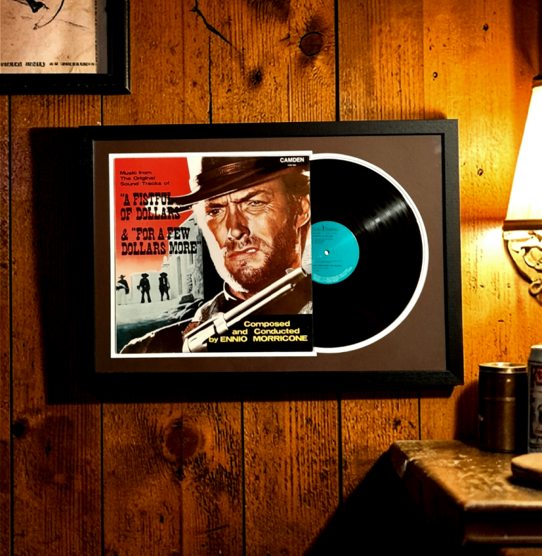 Framed 'A Fistful Of Dollars ' vinyl record / picture