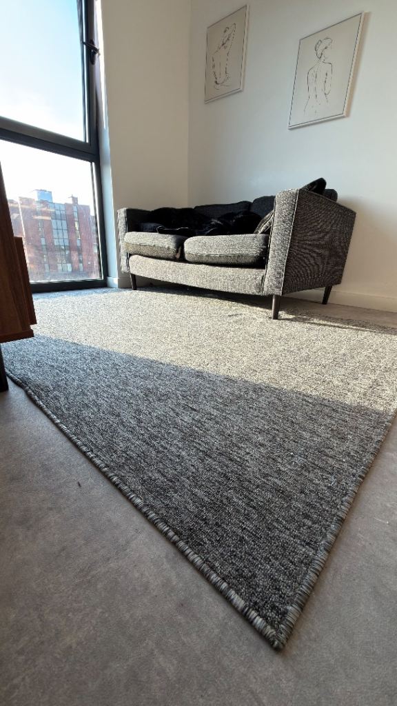 Grey Rectangular Rug - Good Condition