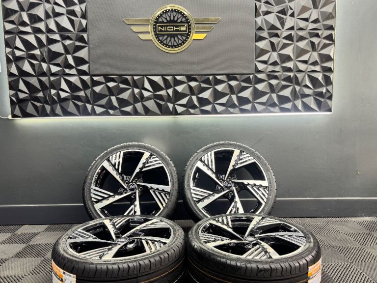 NEW 19” inch audi rs3 alloys wheels 5x112 rs4 a3 a4 tt vw caddy s3 a6 s4 diamond cut black