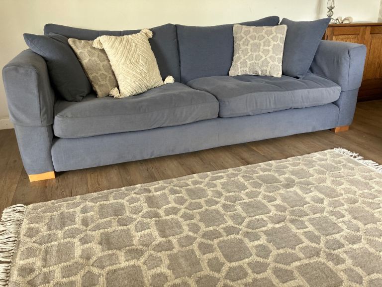 Brand new Moroccan inspired rug 120 x 180, grey cream, washable, by Weaver Green 