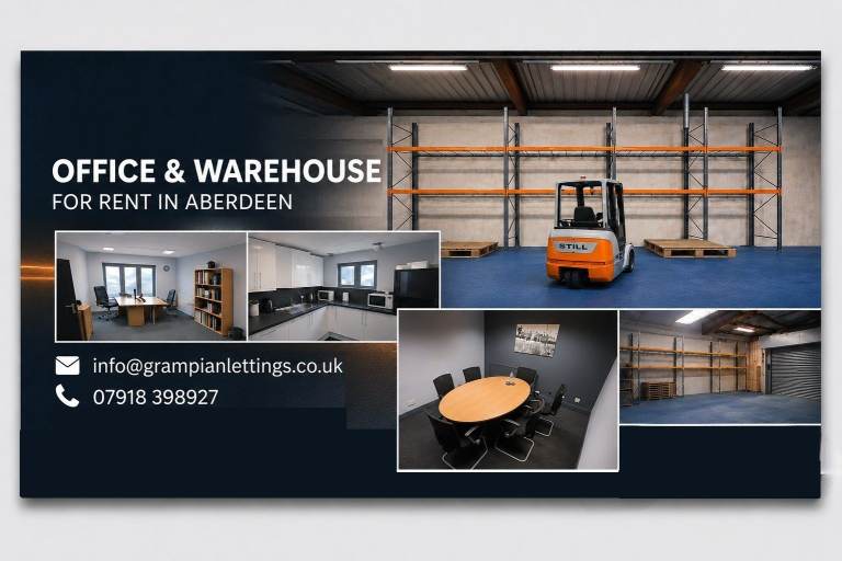 Office & Warehouse For Rent - Outside LEZ | Parking | EV Charging - Aberdeen, AB11 5EU