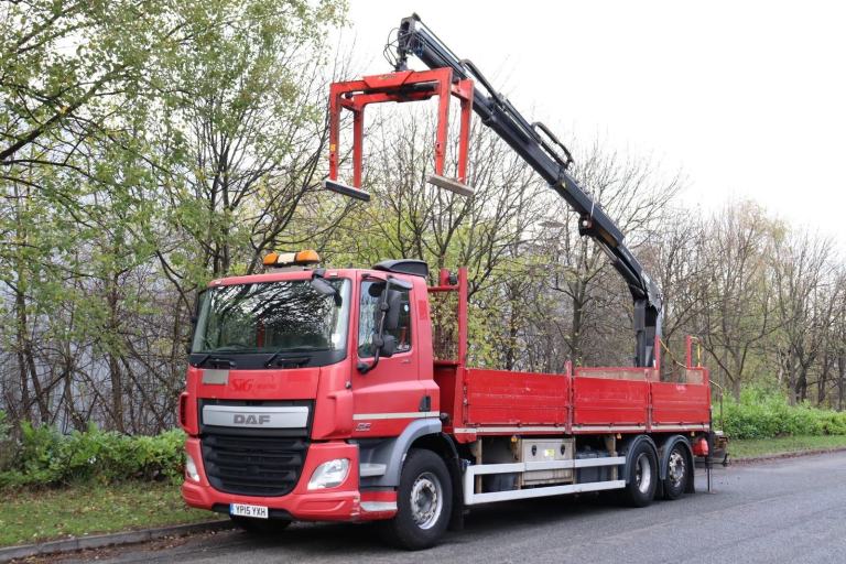 DAF CF 290 6X2 HIAB XS 144 BRICK CRANE DROPSIDE (2015)