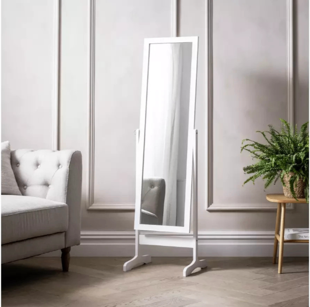 Argos Home White Free Standing Cheval Mirror - 146x41cm – Brand New