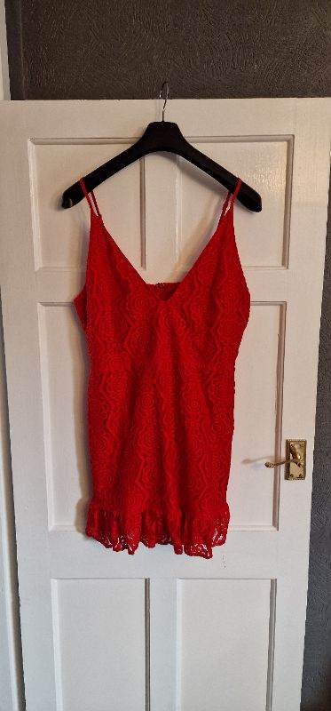 Lace Red Short Dress 