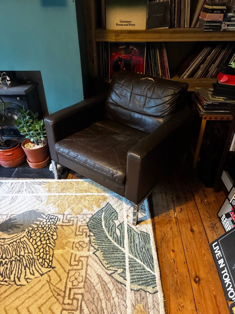 Leather (?) armchair 