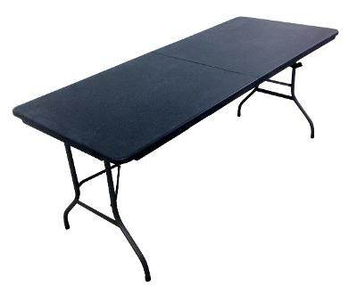 BRAND NEW HEAVY DUTY BLACK 1.8M FOLDING TABLE 6FT FOOT CATERING CAMPING TRESTLE MARKET BBQ