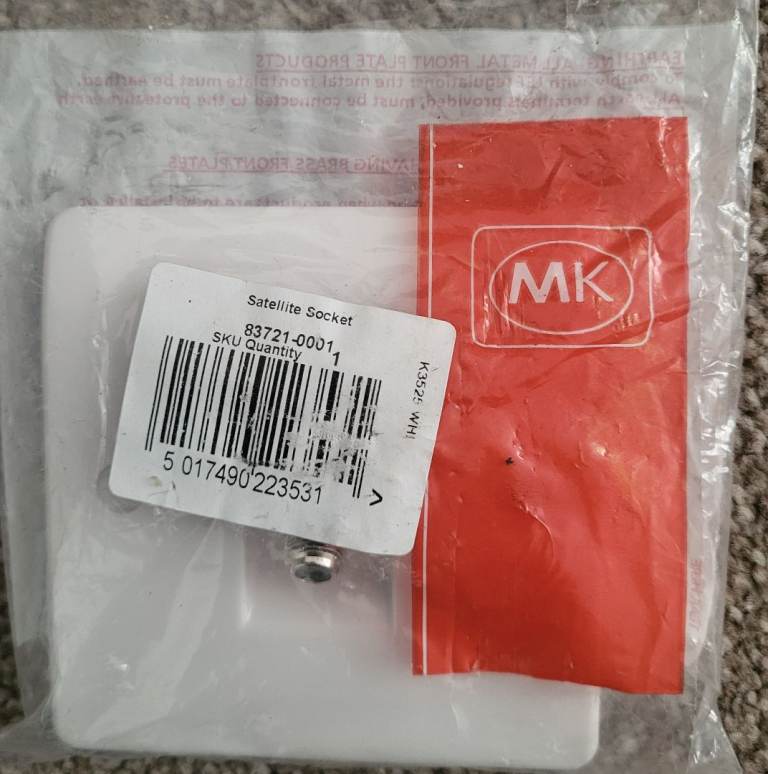 MK Electric K3525 1G, Single F Type, Satellite Socket