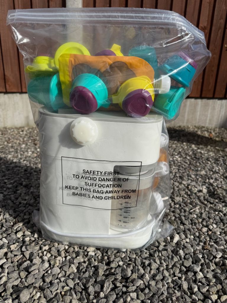 Baby Food Blender with Reusable Pouches & Storage Pots