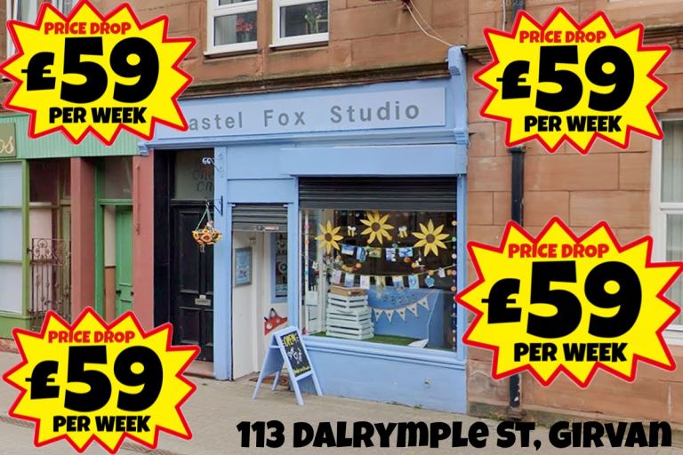 **£59** Shop to rent let in Girvan, storage for tradesman, mini market, advertising, community etc