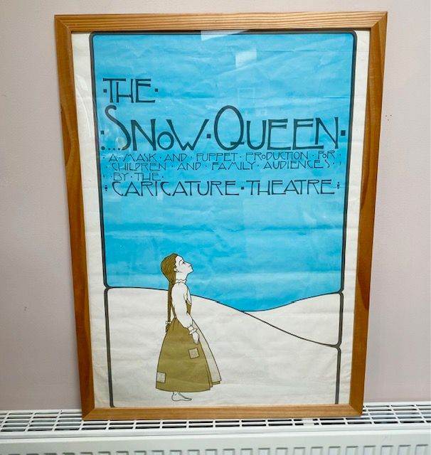 VINTAGE ORIGINAL POSTER , SNOW QUEEN PUPPET THEATRE, CARDIFF, FRAMED, GLAZED