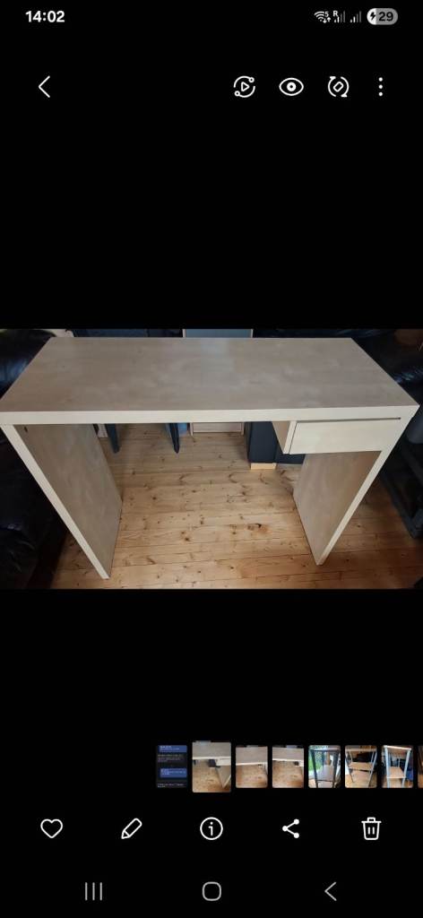 Sturdy Light Wood Vanity Table or Desk with Drawer