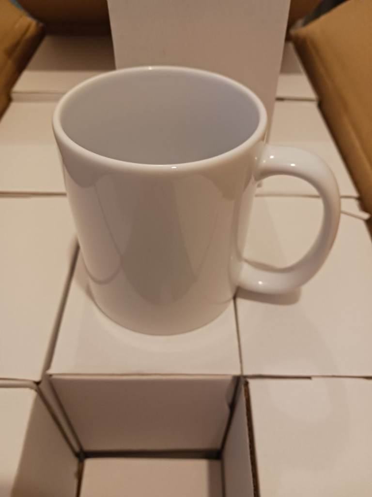 36 new white mugs boxed