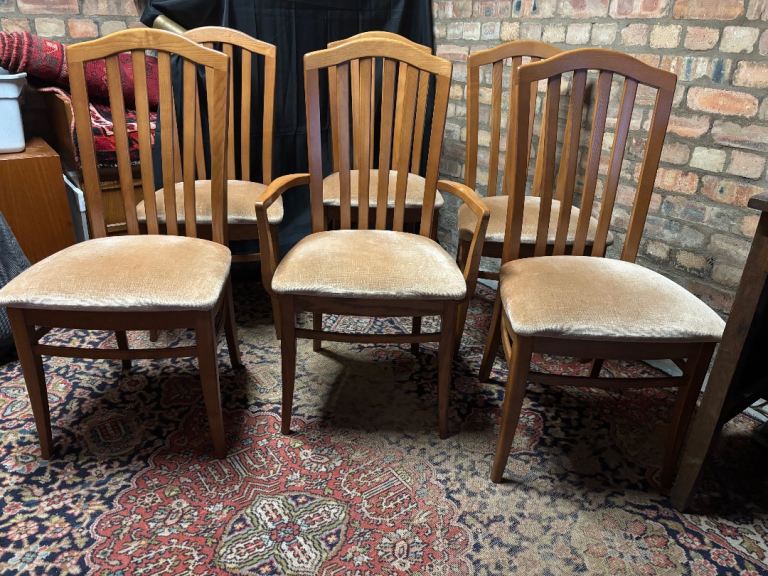 6 Teak Stag Dining Chairs CAN DELIVER 