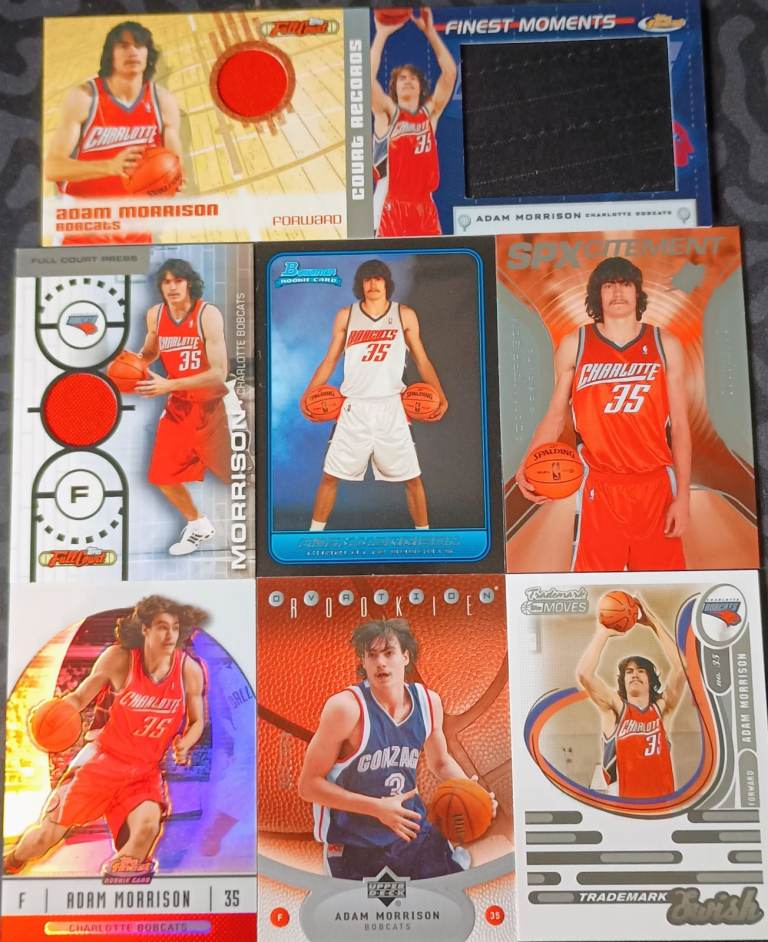 Adam Morrison Charlotte Bobcats NBA Trading Card Bundle: Topps/Upper Deck