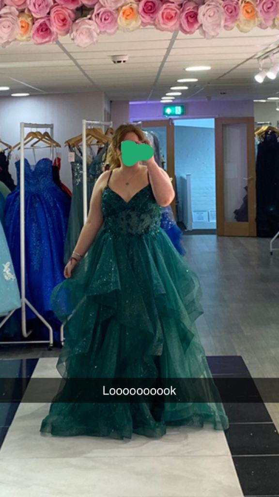 Stunning Green Prom/Occasion Dress – Size xxl Worn Once