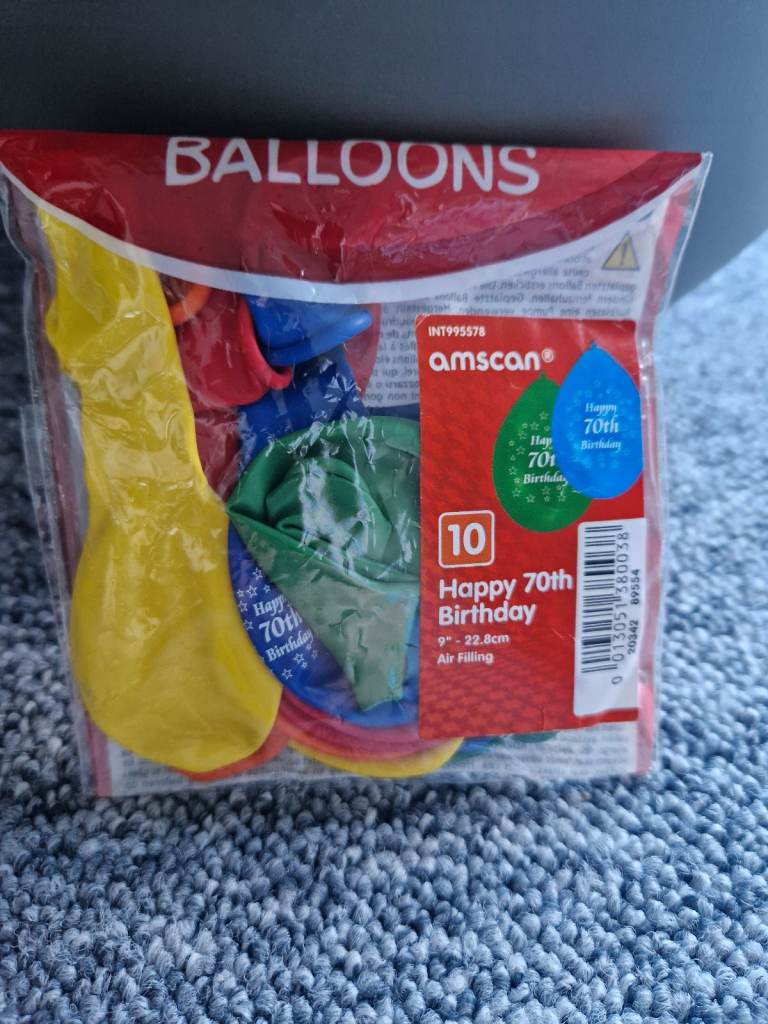70th Birthday balloons