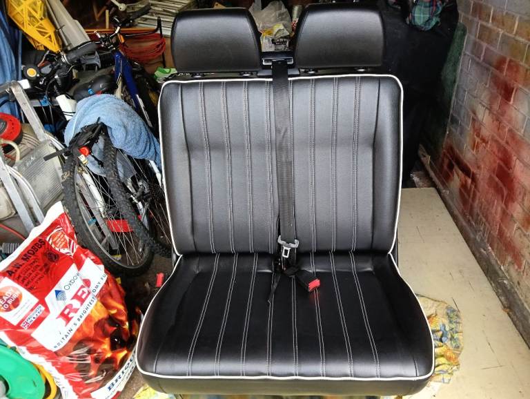 VW T5/T6 Double Passenger seat/Folding complete with base has been professionally re-upholstered 