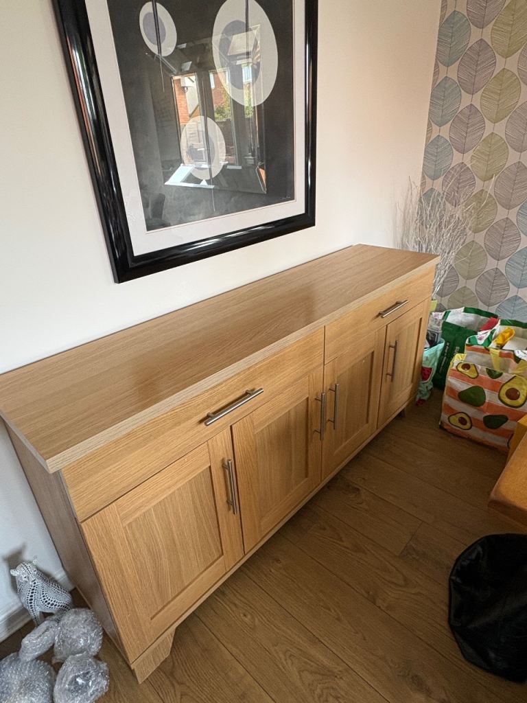 Light Wood Sideboard with Drawers and Cupboards – Good Condition