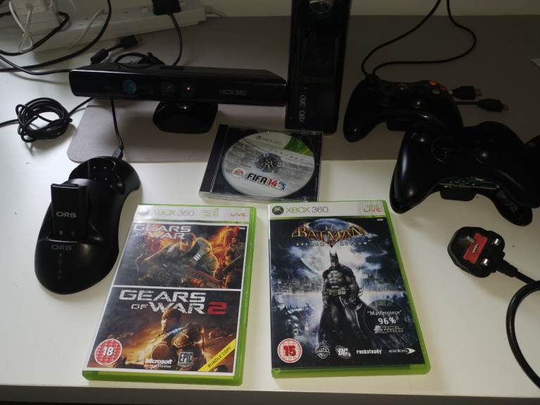 Xbox 360 250gb & games & camera