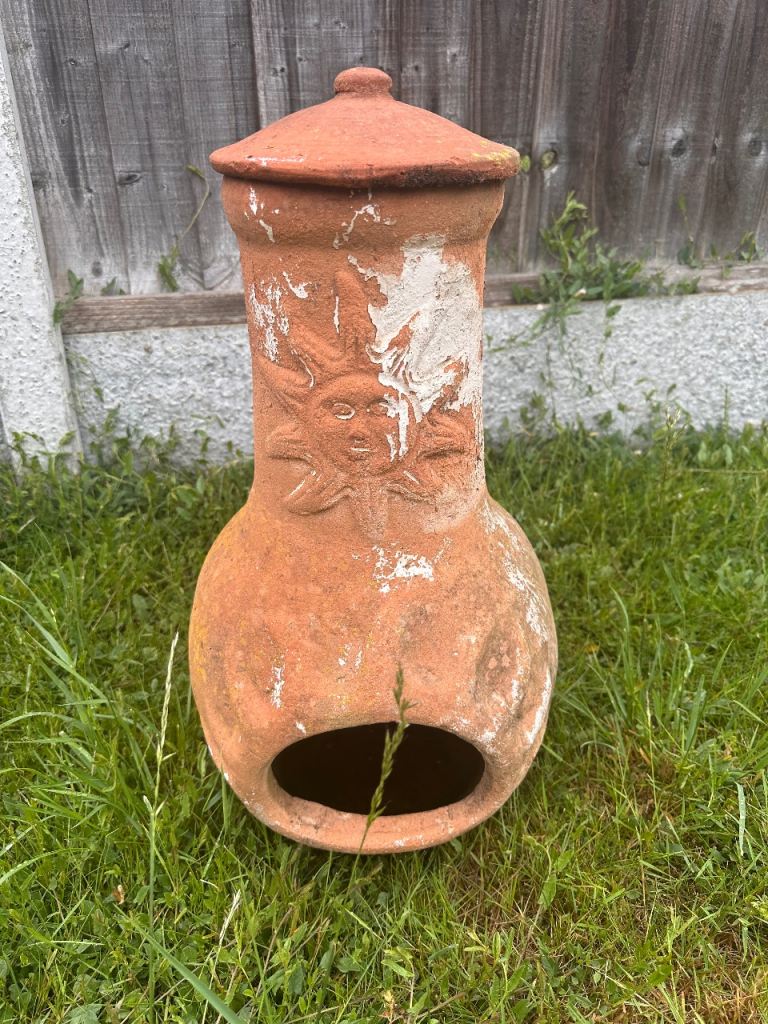 Terracotta Garden Chiminea with Lid
