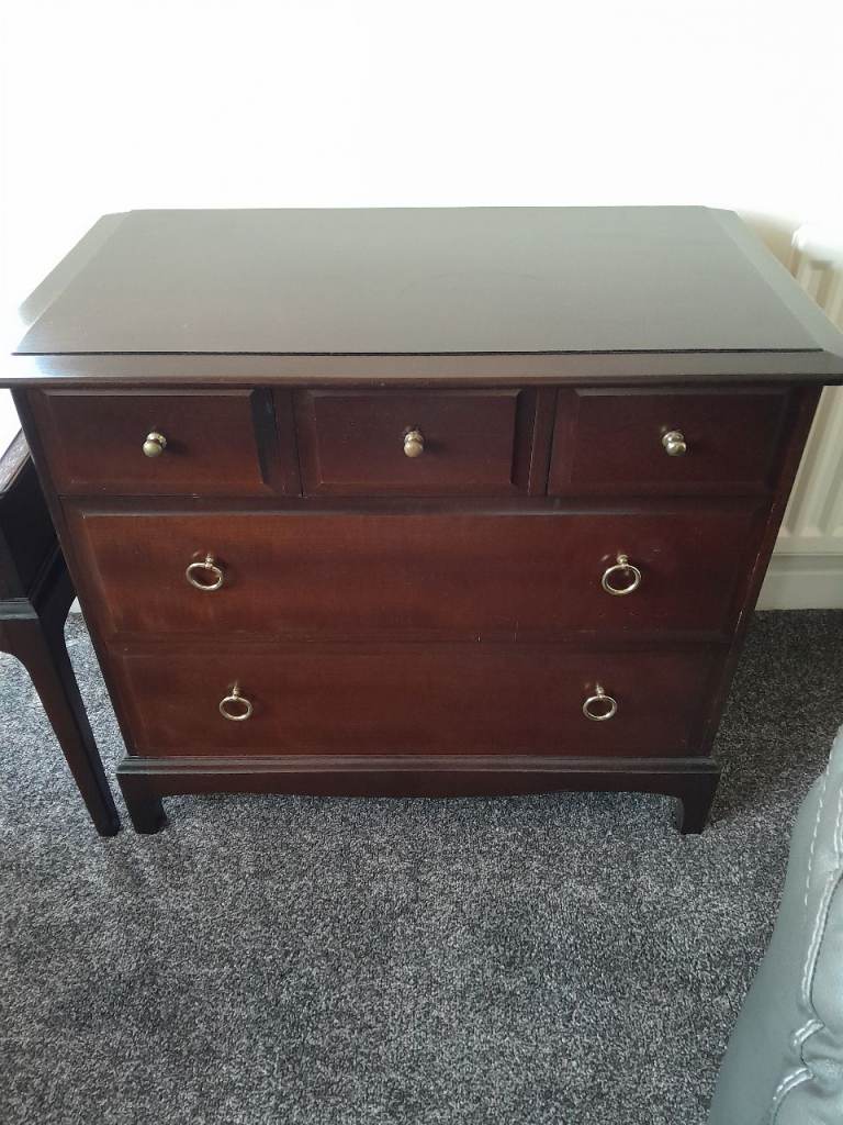Stag drawers and bedside table