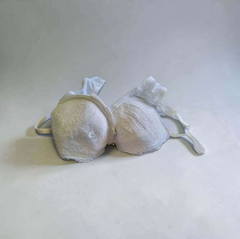 White Lace Underwired Padded Full Cup Bra   