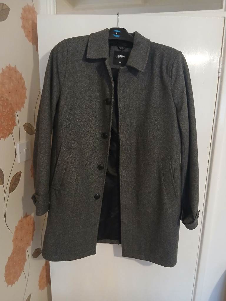 Burton Menswear Grey Coat - Large, Good Condition