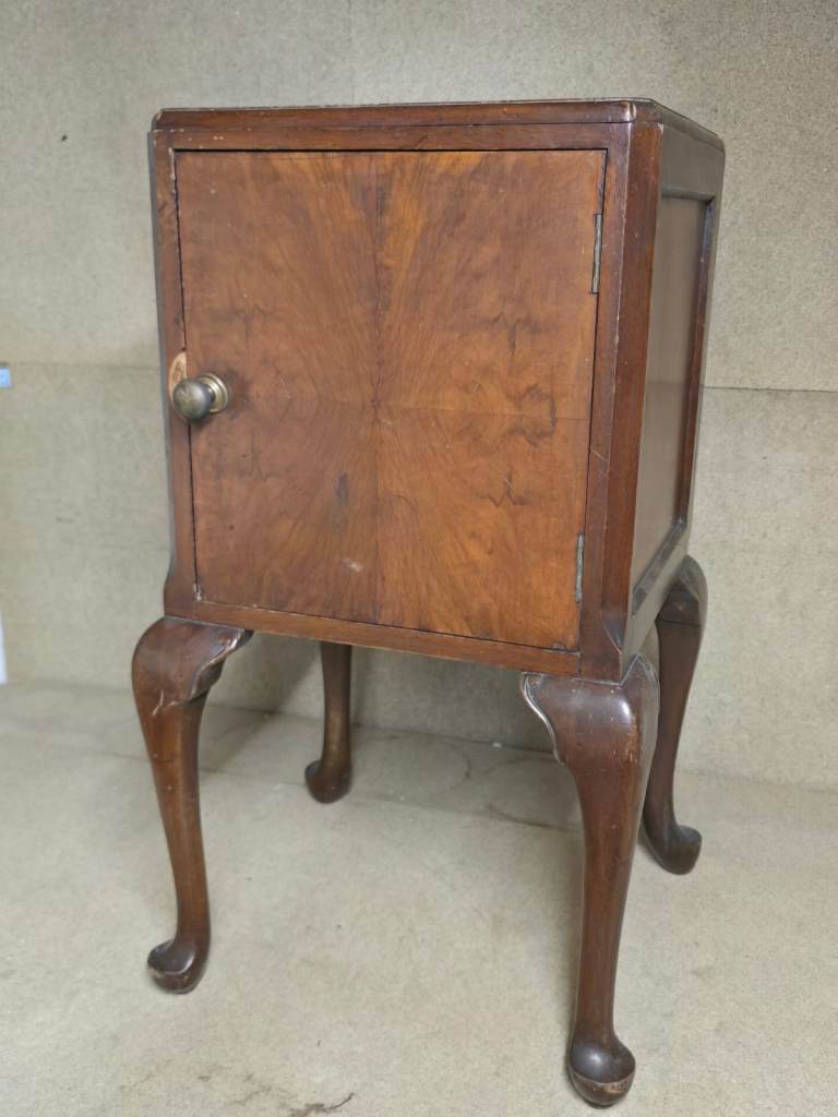 Vintage Wooden Cabinet with Cabriole Legs