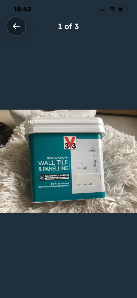 New V33 Wall Tile & Panelling Paint – White, New