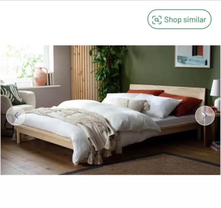 Habitat Akio Kingsize Wooden Platform Bed Frame - Natural