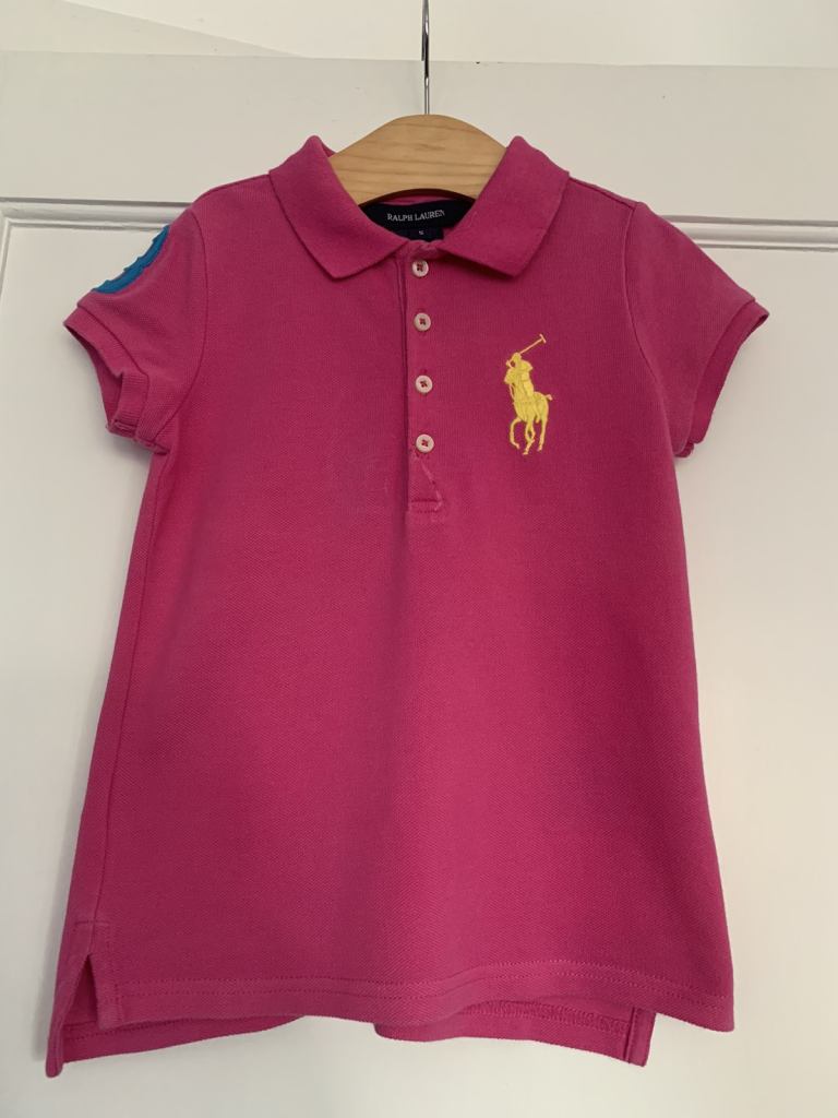 Girls Ralph Lauren Pink Polo Shirt Age 5 