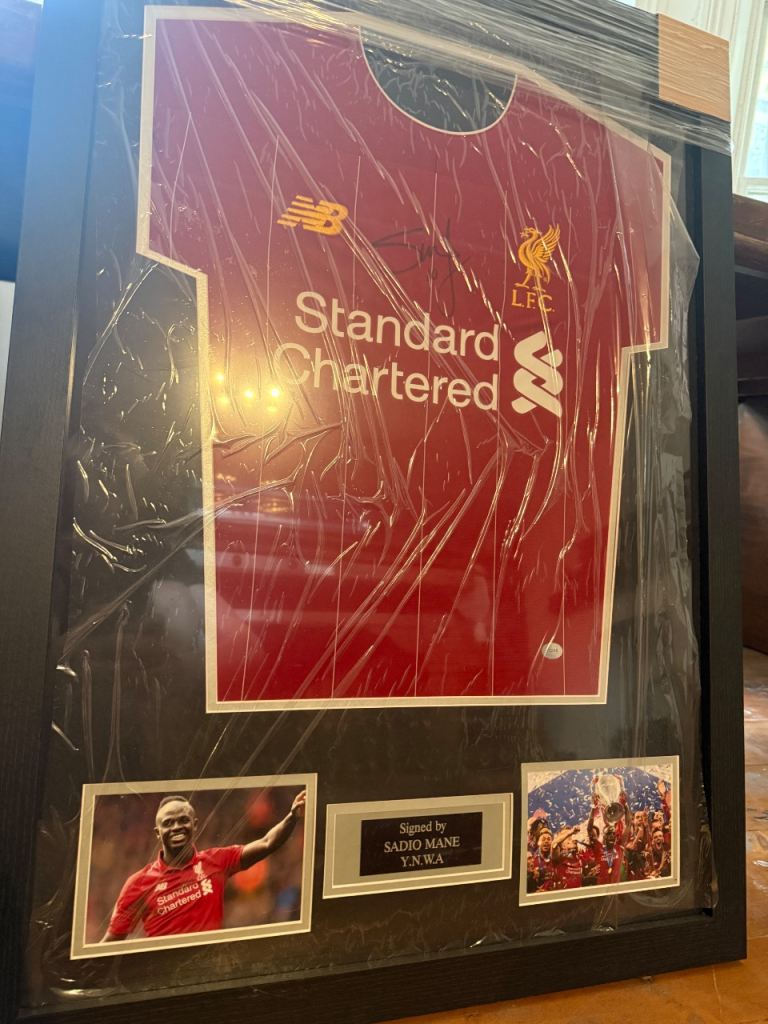 Framed Signed Sadio Mane Liverpool Shirt – Genuine COA Mersey Memorabilia