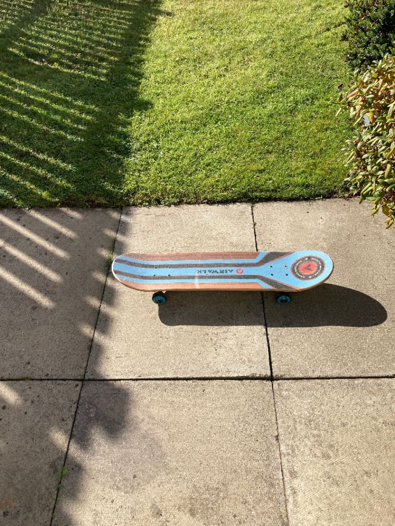 Airwalk Skateboard - Blue and Wood, Good Condition