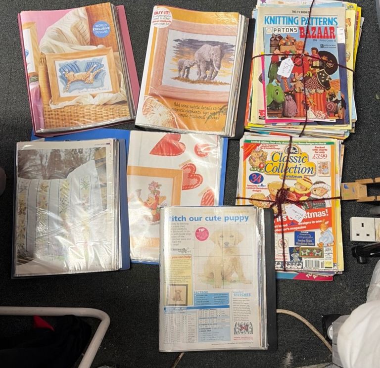 £2 each bundle book lots of vintage cross stitch & knitting patterns 