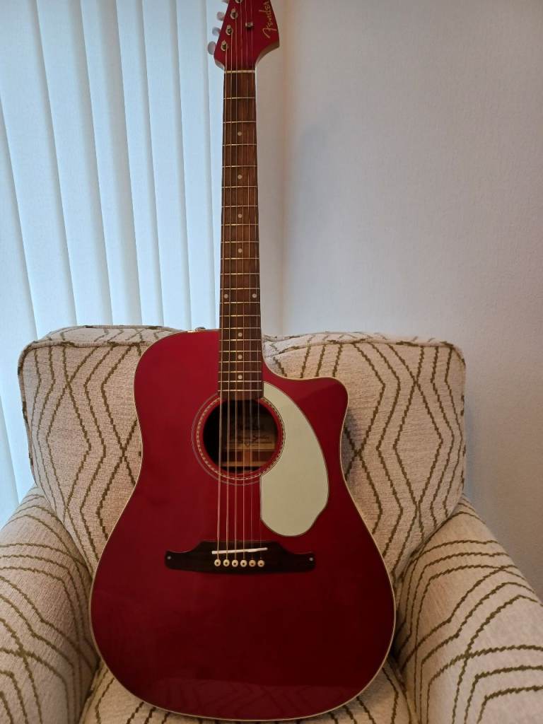 image for Fender senoran californian series semi accoustic candy apple red