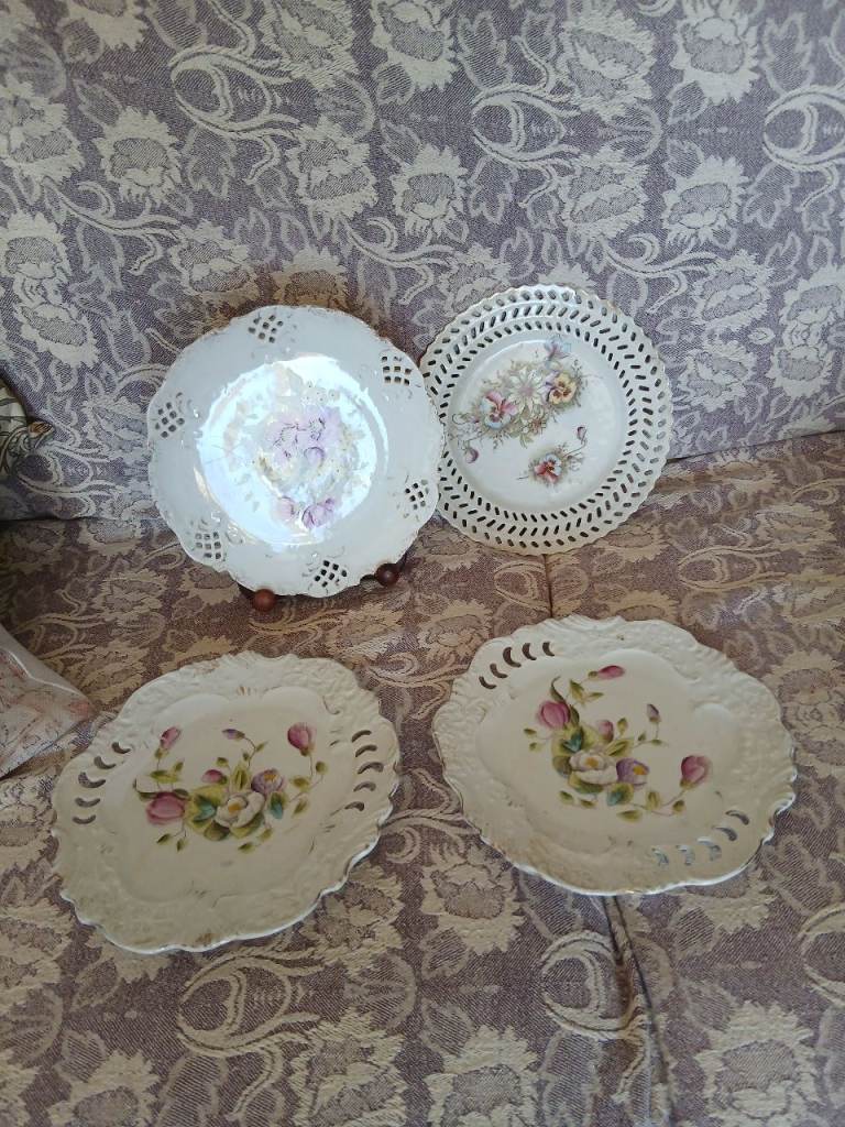 image for Four victorian lattice plates 