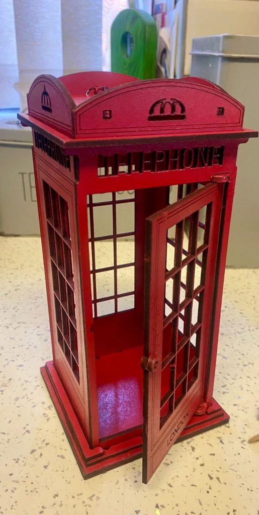 Handmade 9” London Phone Box Light Holder / Ornament