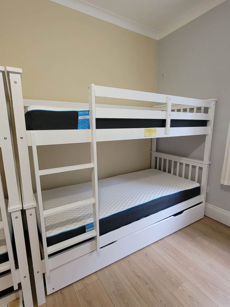 Triple Bunk Bed Frame with 2 Dormeo Mattress