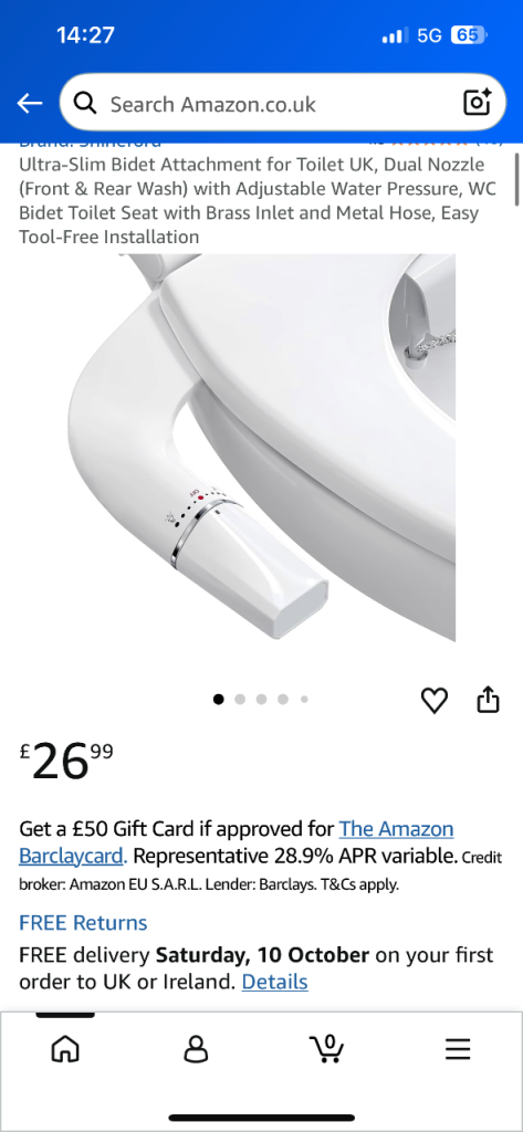 Brand New Ultra-Slim Bidet Toilet Seat Attachment