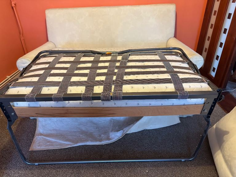 Wesley-Barrell Cream Sofa Bed – Fair Condition, Functional