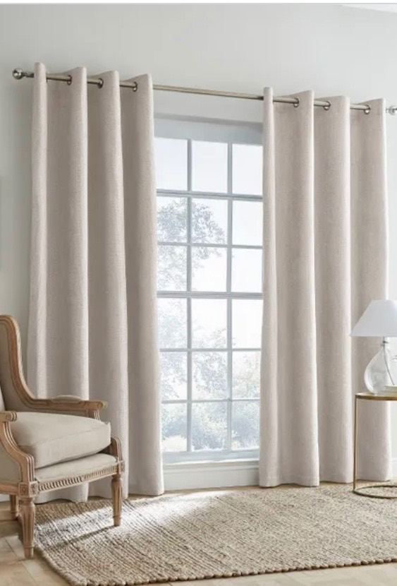Floor length eyelet curtains 