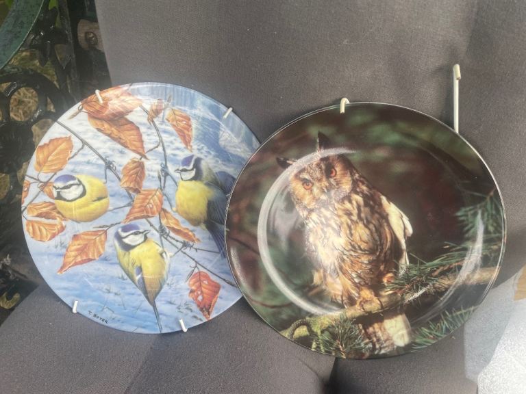 Decorative Collector Plates with Bird Designs – Good Condition
