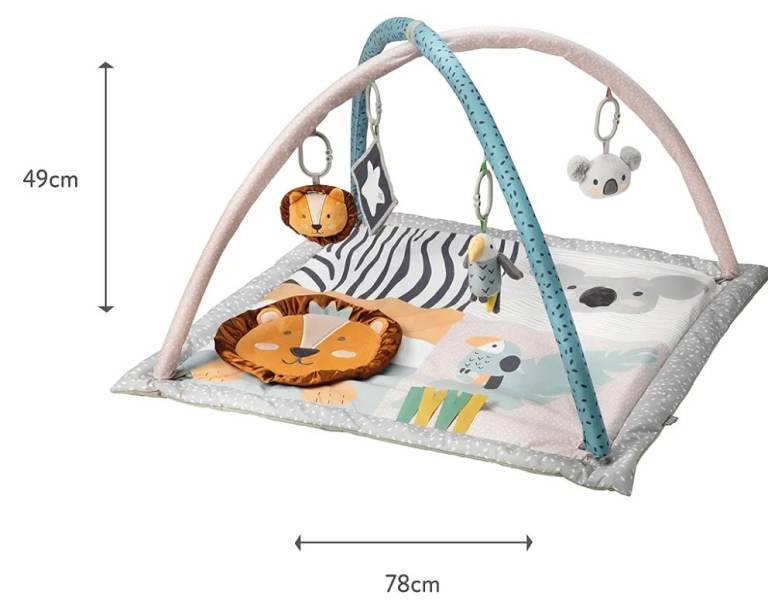 Nuby Animal Adventures Baby Play Mat Gym with Sensory Toys for Tummy Time