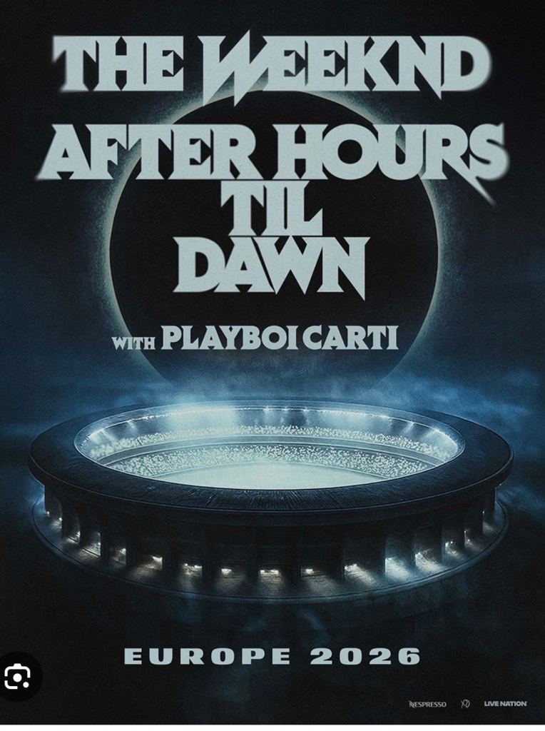 The Weeknd After Hours Til Dawn Europe 2026 Concert Poster