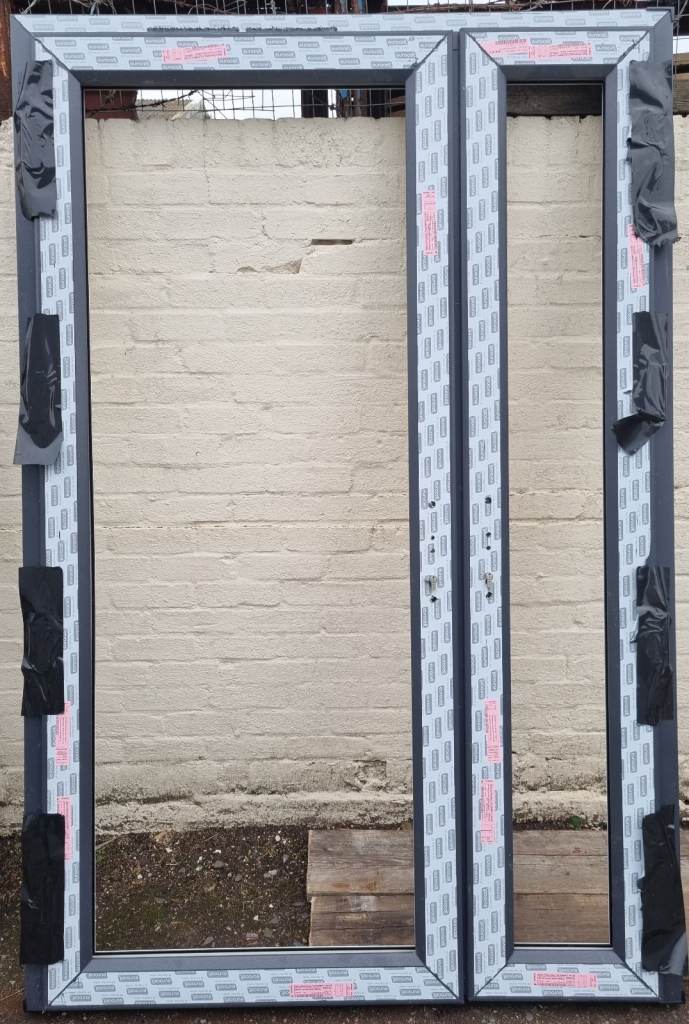 NEW UPVC Double Glazed Grey Double Patio French Door 1460mm W x 2210H