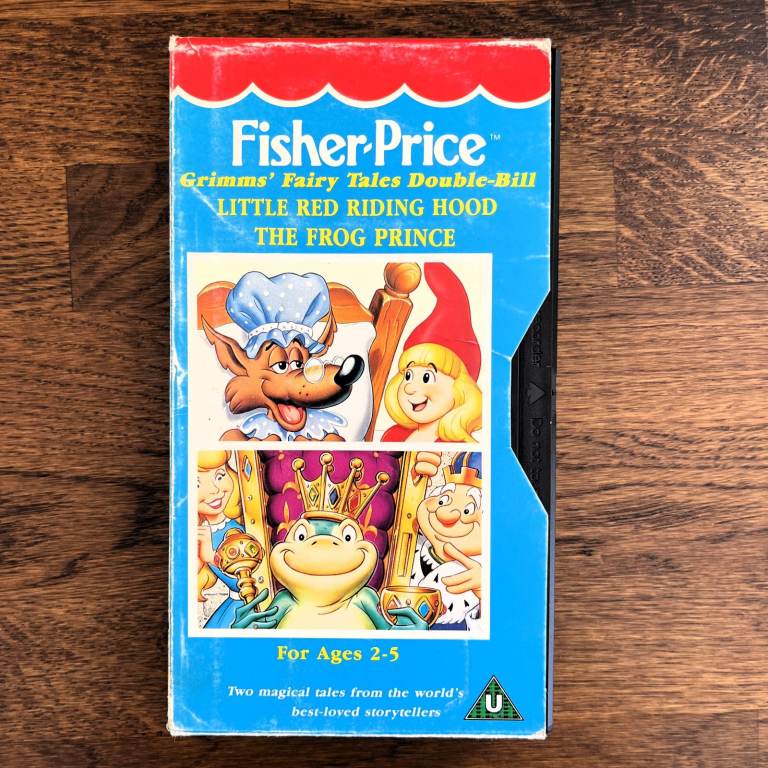 Vintage 1989 Fisher-Price VHS video tape: Little Red Riding Hood and The Frog Prince. Ages 2-5 