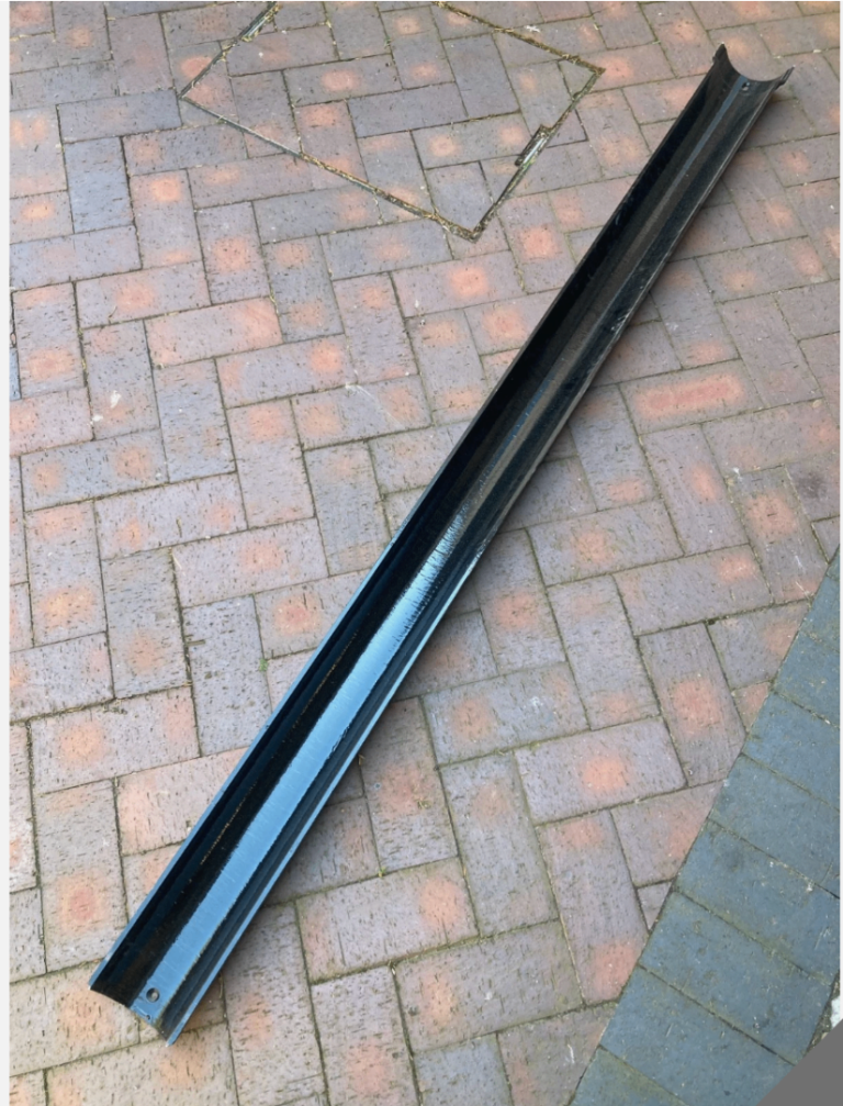 Black cast iron gutter. 1880mm long x 125mm 